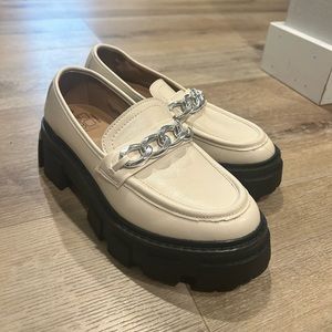 White Platform Loafers